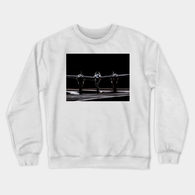 Silver P-38 Lightning head-on Crewneck Sweatshirt by captureasecond